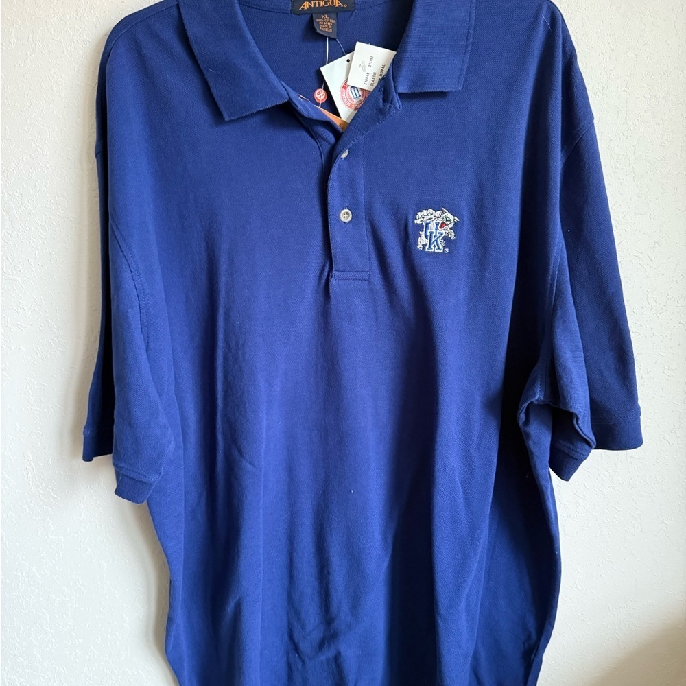 Men’s XL NWT Blue Antigua Kentucky Wildcats Casual Athleisure Short Sleeve Polo